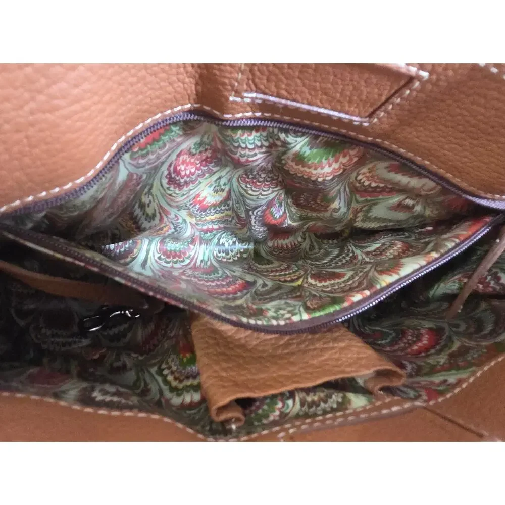 Dooney  & Bourke vintage small tassle tote bag in brown peppled leather - Picture 10 of 12